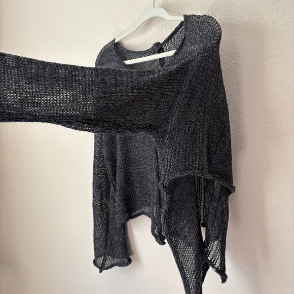 SKIF Lagenlook Artsy Asymmetrical Cut Slouchy Sweater Top - Picture 5 of 11